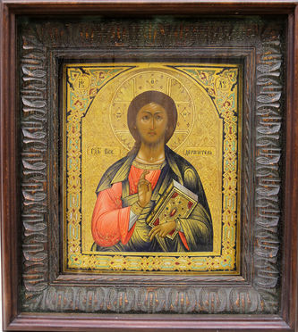 Старинная икона "Господь Вседержитель" - фото 3