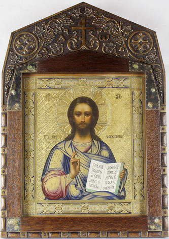 Старинная икона "Господь Вседержитель"