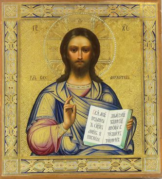 Старинная икона "Господь Вседержитель" - фото 2