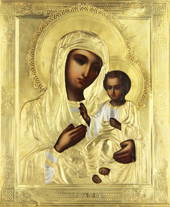 Старинная икона Божья Матерь "Иверская"