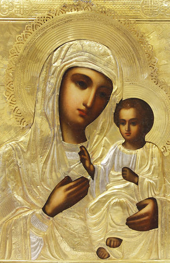 Старинная икона Божья Матерь "Иверская" - фото 2