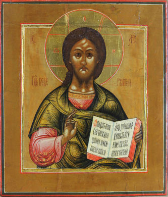 Старинная икона "Господь Вседержитель" (Спаситель)