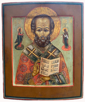 Старинная икона "Николай Чудотворец"
