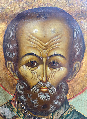 Старинная икона "Николай Чудотворец" - фото 2