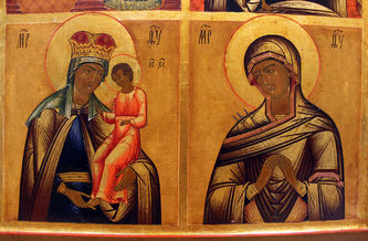 Старинная икона четырехчастная "Нечаянная Радость"; "Взыскание Погибших"; "От Бед Страждущих "; "Умягчение Злых Сердец" - фото 3