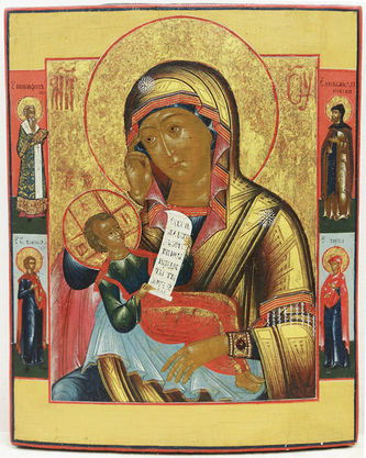 Старинная икона Божья Матерь "Утоли мои печали"