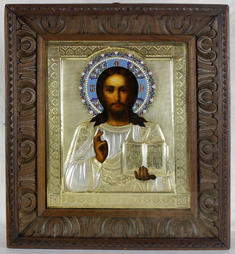 Старинная икона "Господь Вседержитель"