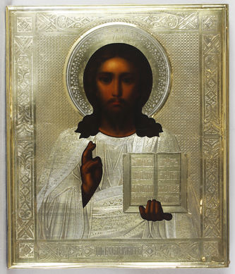 Антикварная икона "Господь Вседержитель" - фото 2