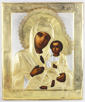 Старинная икона "Божья Матерь Тихвинская" - фото 2