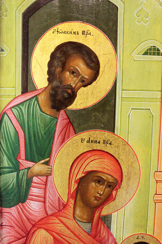 Старинная храмовая икона "Введение Богородицы во храм" - фото 4