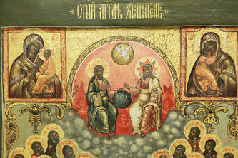 Редкая старинная икона "Собор Ангела Хранителя" - фото 3