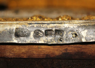 Старинная икона "Божья Матерь Казанская" в серебряном окладе с жемчугом, сканью и драгоценными камнями - фото 5