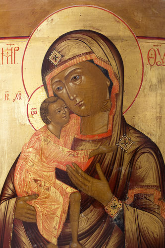 Старинная икона "Божья Матерь Феодоровская (Федоровская)" - фото 2