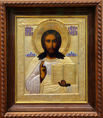 Старинная икона "Господь Вседержитель"