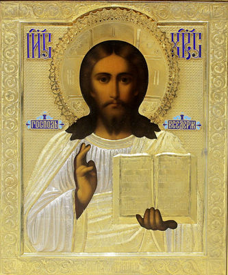 Старинная икона "Господь Вседержитель" - фото 2