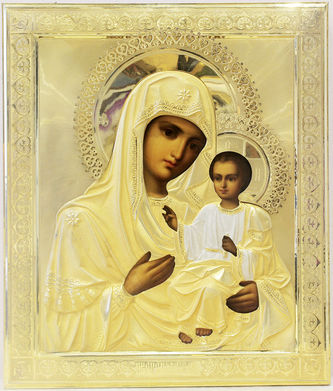 Старинная икона "Богоматерь Иверская"