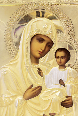 Старинная икона "Богоматерь Иверская" - фото 2