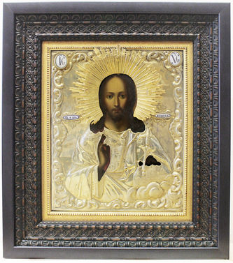 Антикварная икона "Господь Вседержитель со скипетром и державой" - фото 4