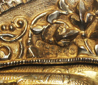 Старинная икона "Богоматерь Тихвинская" в серебряном окладе - фото 5