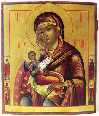 Старинная икона Божьей Матери "Утоли мои болезни"