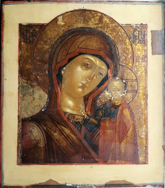 Антикварная икона "Богоматерь Казанская" - фото 5