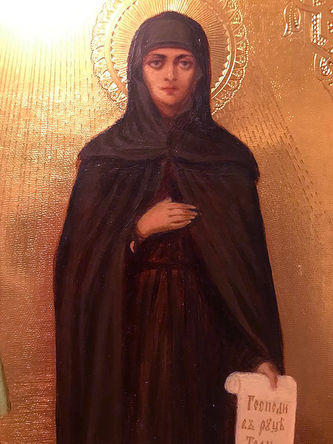 Антикварная икона "Святой князь Александр Невский и святая преподобная Анастасия" - фото 3