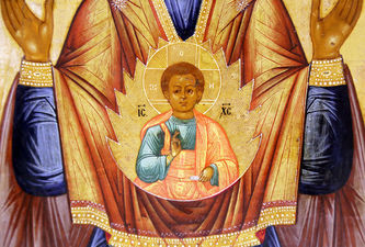 Антикварная икона Божья Матерь «Знамение» Абалакская - фото 3