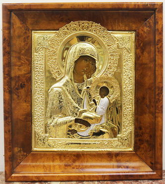 Старинная икона Божья Матерь "Утоли мои печали" в серебряном окладе - фото 5