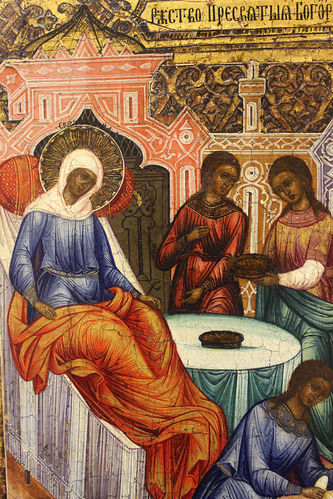 Старинная икона "Рождество Пресвятой Богородицы" - фото 2