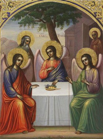 Старинная икона "Святая Троица" (Ветхозаветная) - фото 2