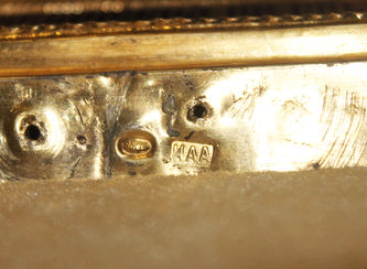 Фабрика Алексеева И.А. (1876-1912)
Антикварная икона "Богоматерь Казанская" в окладе с эмалью - фото 5