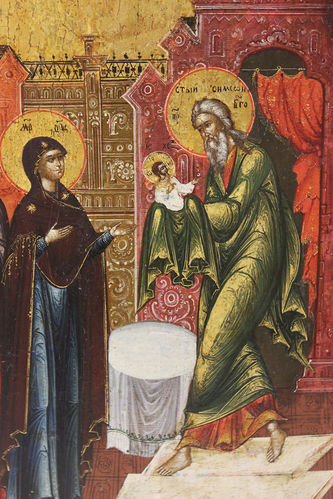 Старинная икона "Сретение Господне" - фото 3