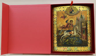 Антикварная икона "Георгий Победоносец, поражающий змея (Чудо Георгия о змие)" - фото 4