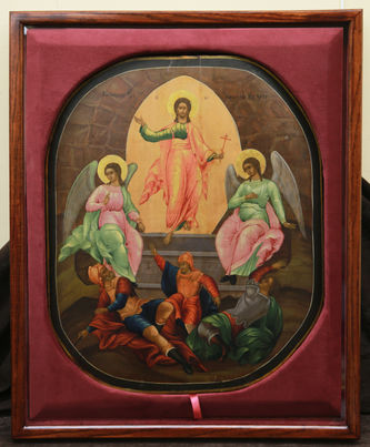 Старинная икона "Воскресение Господа Нашего Иисуса Христа" - фото 5