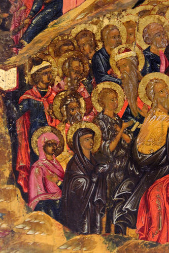 Старинная икона "Воскресение Христово" в окладе - фото 3