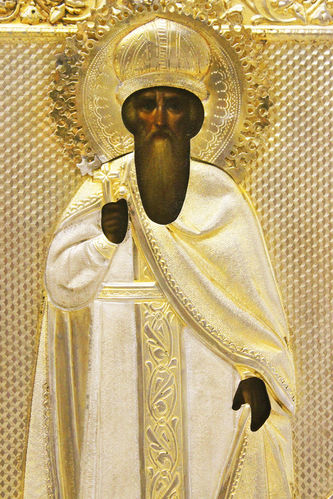 Фабрика Галкиных Семена и Петра
Старинная икона "Святой князь Владимир" в окладе - фото 2