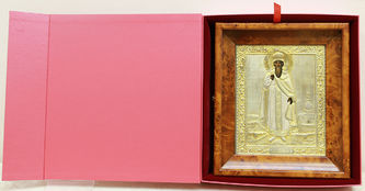 Фабрика Галкиных Семена и Петра
Старинная икона "Святой князь Владимир" в окладе - фото 4