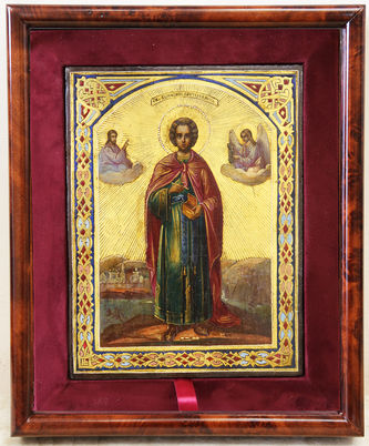 Старинная икона "Святой великомученик Пантелеймон" - фото 4