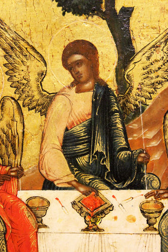 Старинная икона "Троица (Гостеприимство Авраама)" - фото 2