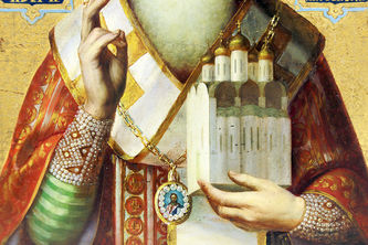 Старинная икона "Святитель Пётр Митрополит Московский" - фото 4