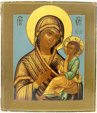 Старинная икона "Богоматерь Грузинская"