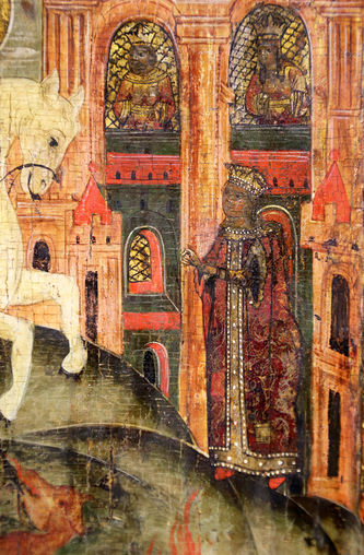 Старинная икона "Святой мученик Георгий Победоносец" - фото 3