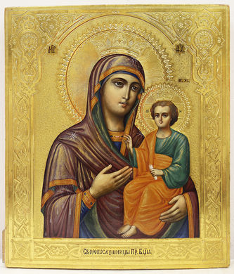 Старинная икона "Богоматерь Скоропослушница"