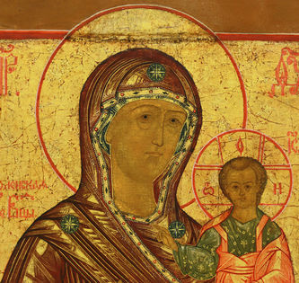 Старинная икона "Богоматерь Смоленская" в окладе - фото 3