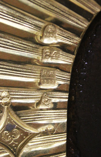 Старинная икона "Господь Вседержитель с державой и скипетром" в окладе - фото 5