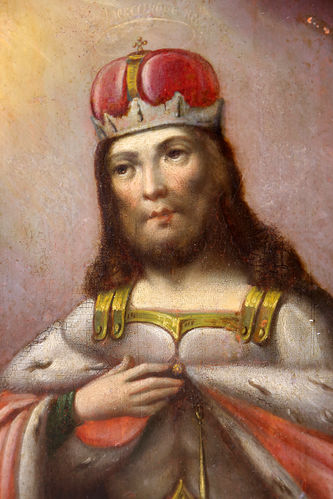 Старинная икона "Святой Александр Невский" в серебряном окладе - фото 3