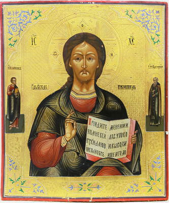 Деисусный чин: Господь Вседержитель, Богоматерь Тихвинская, Иоанн Предтеча - фото 3