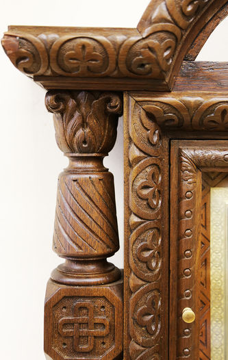 Старинная икона "Симеон Верхотурский" в окладе, в резном киоте в «Русском стиле» - фото 4