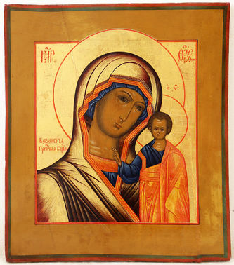 Мастер Хапиловский Евстигней
Образ Казанской Пресвятой Богородицы в серебряном окладе с камнями - фото 2