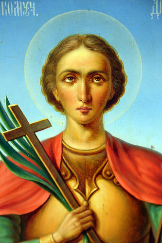 Старинная икона "Великомученик Дмитрий Солунский" - фото 3